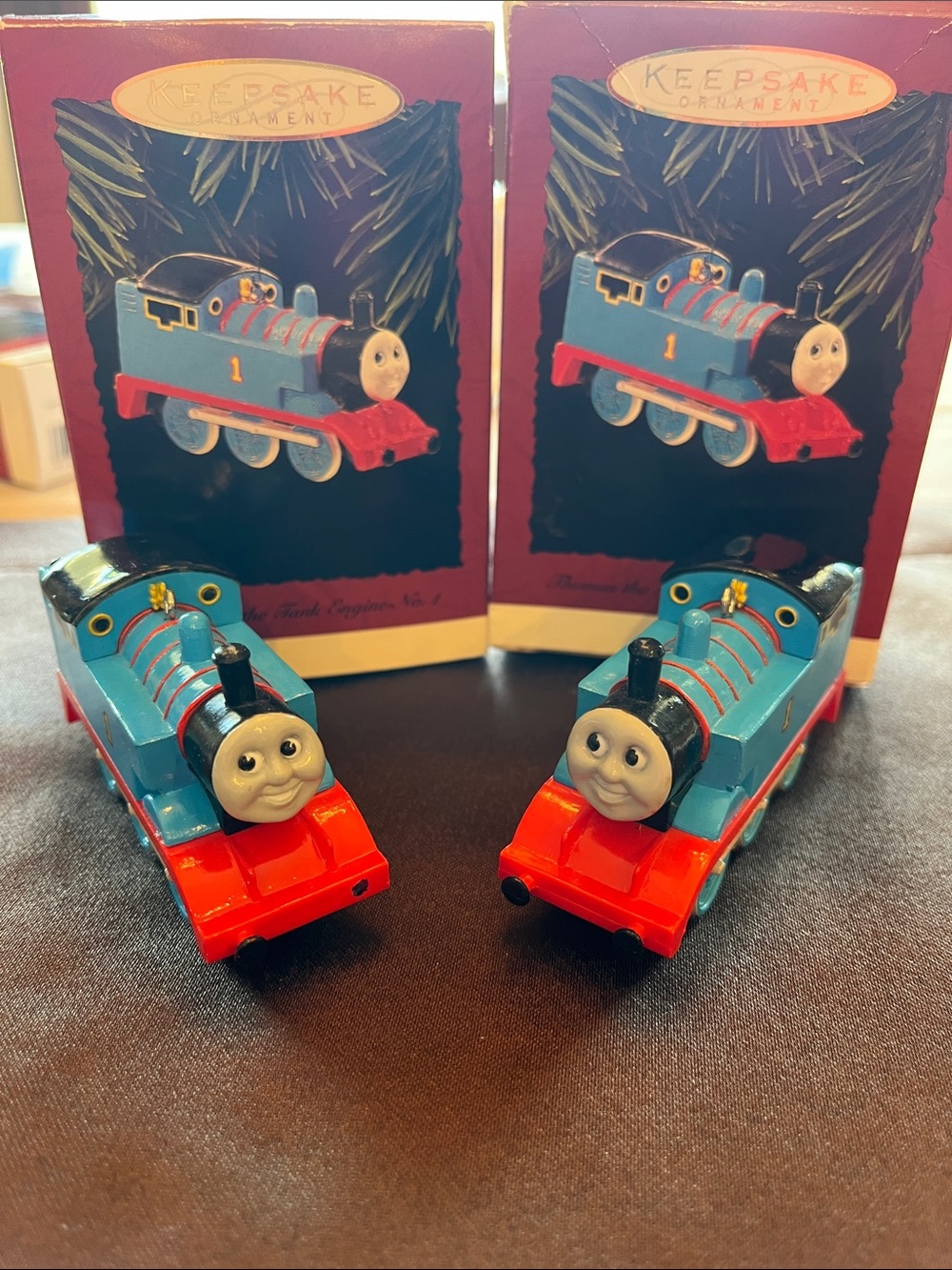 Keepsake Blue and Red Train Engine Ornament - Thomas Style